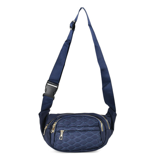 Multifunktionale RFID-geschützte Nylon Gürteltasche mit Schnellverschluss, 36x4x13cm, Rosa