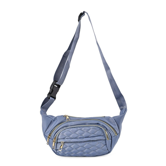 Multifunktionale RFID-geschützte Nylon Gürteltasche mit Schnellverschluss, 36x4x13cm, Rosa