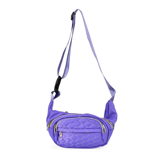 Multifunktionale RFID-geschützte Nylon Gürteltasche mit Schnellverschluss, 36x4x13cm, Rosa