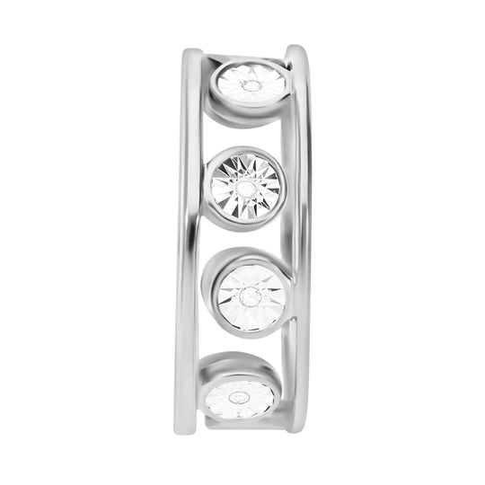 Weißer Diamant Ring, 925 Silber platiniert (Größe 19.00) ca. 0.10 ct