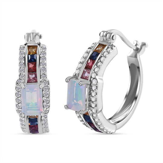 AA Afrikanischer Rubin (Fissure gefüllt), Mehrfarbig Saphir Ohrringe 925 Silber rhodiniert ca. 3.03 ct