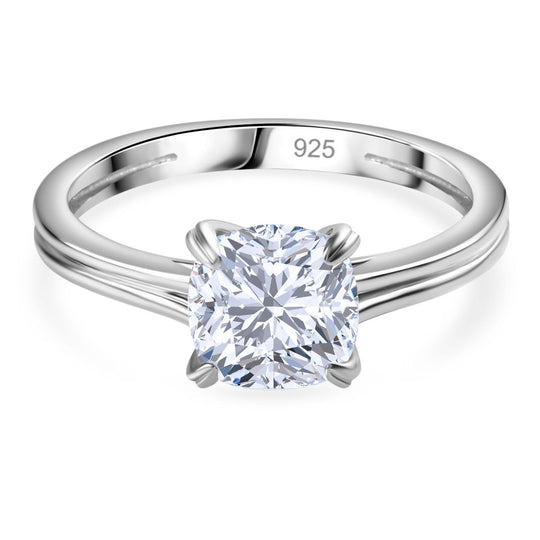 Moissanit Ring, 925 Silber platiniert, (Größe 19.00) ca. 1.66 ct
