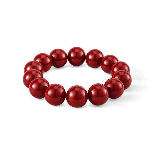 Goldenes Muschelkernperle (15-17mm) flexibles Armband