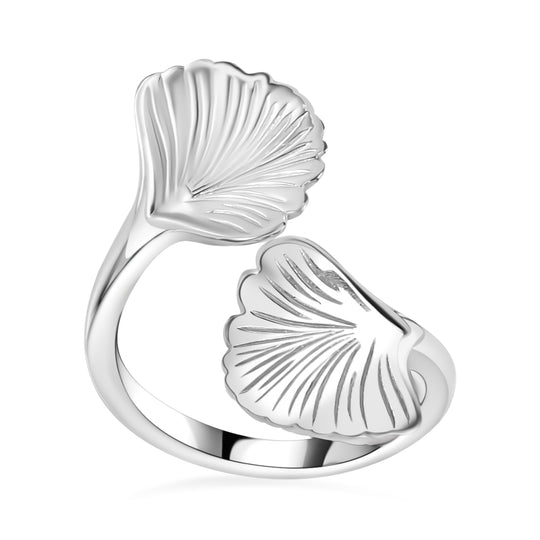 GP Italienische Garten Kollektion - Silbener Blatt-Ring, 925 Silber rhodiniert (Größe 16.00)