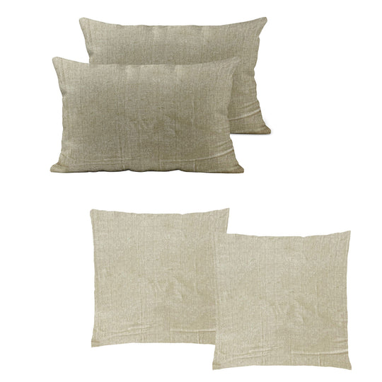 4-teiliges Set - Elegante melierte Kissenhüllen aus hypoallergener und atmungsaktiver Mikrofaser, 2x 40x40 cm und 2x 40x80 cm, Türkis