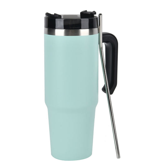 316L Edelstahl Thermobecher 887ml mit Strohhalm, Grün