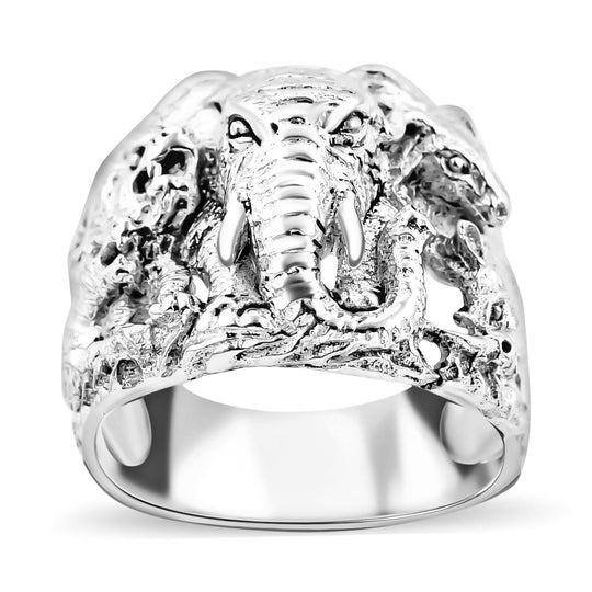 Royal Bali - 925 Silber Elefanten Ring (Größe 17.00) ca. 10,86g