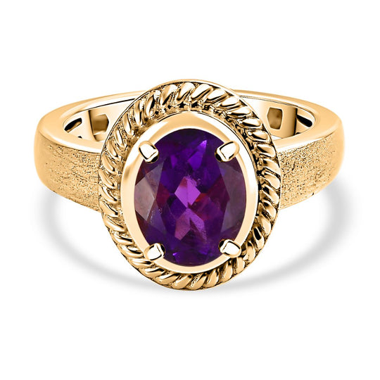 Afrikanischer Amethyst Ring Messing (Größe 20.00) ca. 1,65 ct