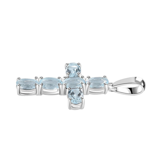 Himmelblauer Topas Anhänger 925 Silber ca. 2.97 ct
