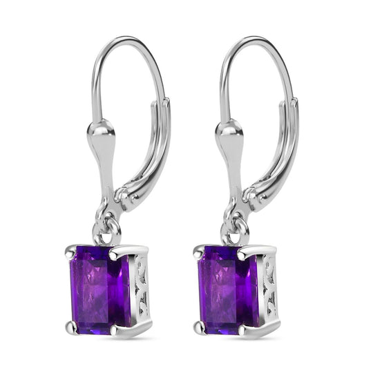 Afrikanische Amethyst Ohrringe, 925 Silber ca. 1.91 ct