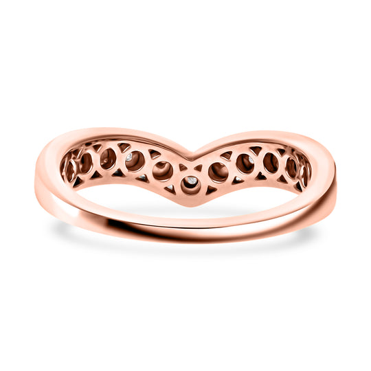Weißer Diamant P Ring 925 Silber Roségold Vermeil (Größe 19.00)