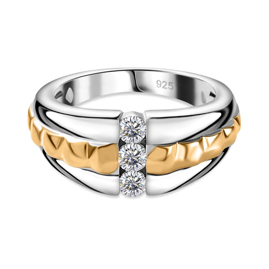 Moissanit Ring, 925 Silber, (Größe 17.00) ca. 0.29 ct