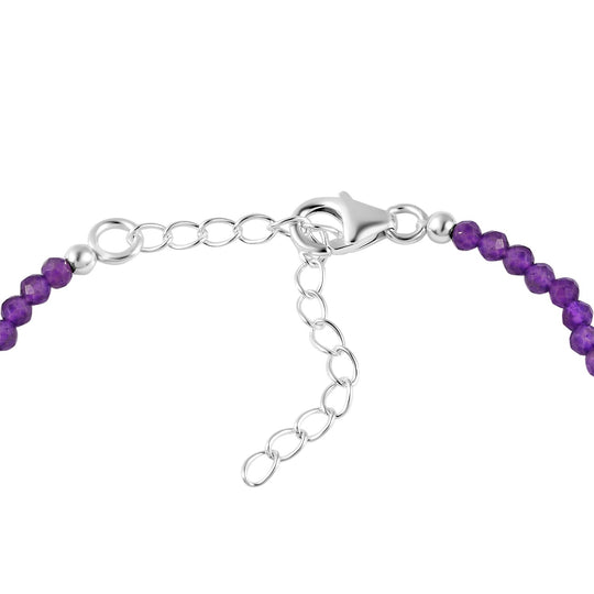 Afrikanischer Amethyst, Mehrfarbig Edelsteine Armband ca. 16.5 cm 925 Silber ca. 9,57 ct.