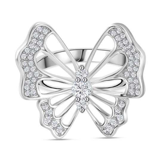 Weißer Diamant I4 Ring 925 Silber rhodiniert (Größe 17.00) ca. 0,51 ct