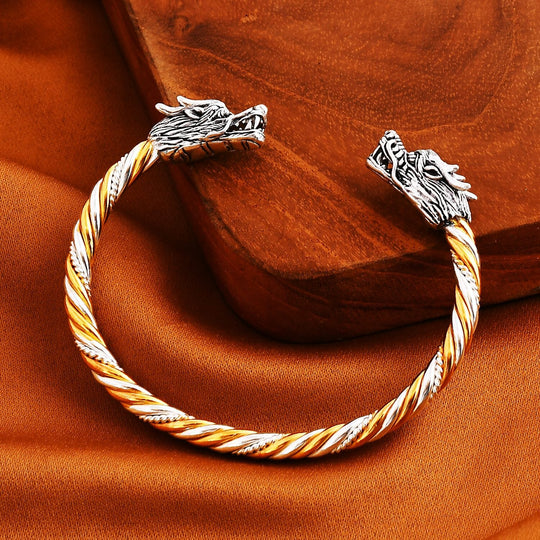Royal Bali - 925 Silber Armreif, bicolor, ca. 18.5 cm ca. 21,80g