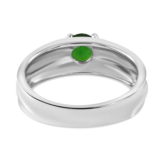 Natürlicher Chromdiopsid Ring, 925 Silber rhodiniert (Größe 20.00) ca. 0.55 ct