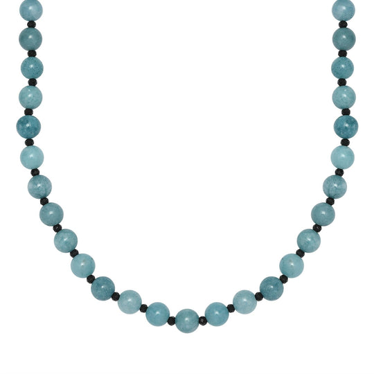 Aquamarin Halskette ca. 50 cm 925 Silber rhodiniert ca. 170,00 ct.
