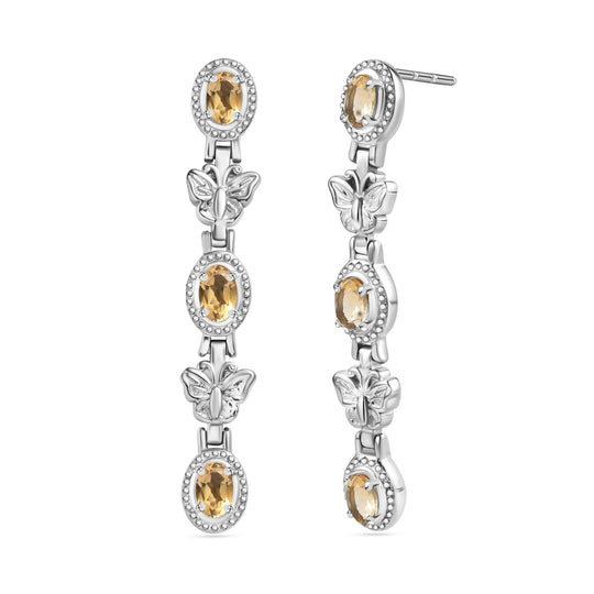 Citrin Ohrringe Edelstahl ca. 2.91 ct