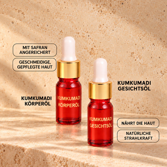 SQIN Botanicals - Discovery Set - Kumkumadi: Gesichtsöl, Nachtgel, Gesichtscreme, Gesichtsserum, Cold Cream, je 5ml (gesamt 25ml)