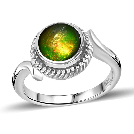Ammolit Ring, 925 Silber rhodiniert (Größe 18.00) ca. 1.47 ct