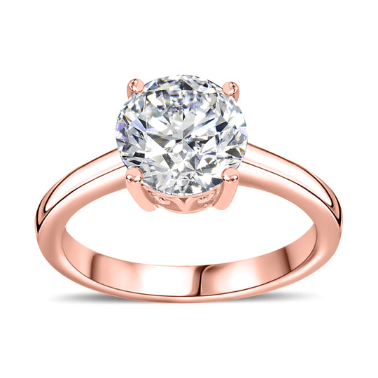 Moissanit Ring 925 Silber 750 Gelbgold Vermeil (Größe 21.00) ca. 1,73 ct