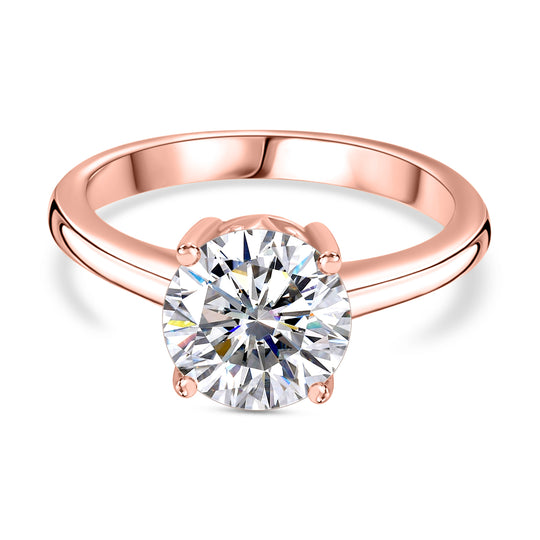 Moissanit Ring 925 Silber 750 Gelbgold Vermeil (Größe 21.00) ca. 1,73 ct