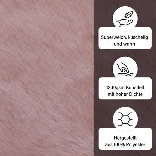 Superweicher Teppich, 1200 GSM, echtes Anti-Rutsch-Material, 60 x 90 cm, rosa
