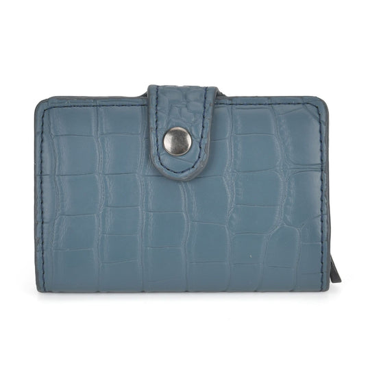 Portemonnaie im PU-Kroko-Design mit RFID-Schutz - Minimalistisches Bifold Wallet,, 6,8 x 10 x 1,2 cm