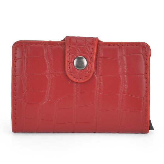 Portemonnaie im PU-Kroko-Design mit RFID-Schutz - Minimalistisches Bifold Wallet,, 6,8 x 10 x 1,2 cm