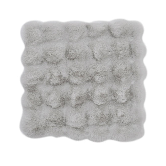 Superweicher Mikroplusch 2er Set Sofa-Kissenbezüge mit Wellenmuster, 45 x 45 und 60 x 60 cm, dunkelgrau