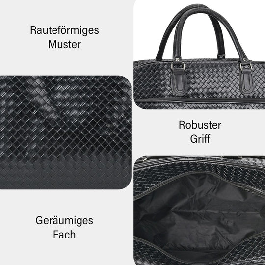 Elegante Reisetasche - PU-Außenseite, Braune Gurte, 54 x 34 x 24 cm, braun