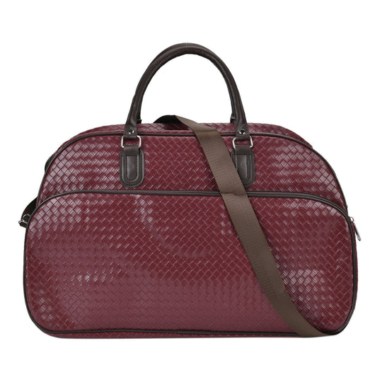 Elegante Reisetasche - PU-Außenseite, Braune Gurte, 54 x 34 x 24 cm, braun