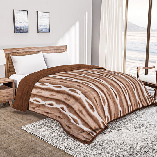 Serenity Night - Luxury Collection: superweiches Kunstkaninchenfell, extragroß 200 x 230 cm, 5,5 Kg, Doppelschicht aus Mikroflanell, Blau
