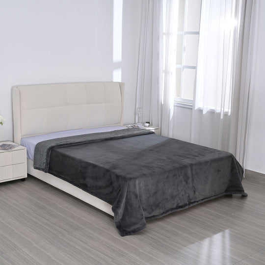 Superweiche Kationische Decke - Flauschige Premium-Fleece-Decke, 100% Mikrofaser, 200x230 cm, Schwarz