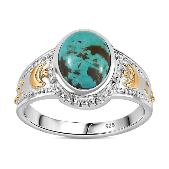 Sierra Nevada Türkis Ring, 925 Silber rhodiniert (Größe 19.00) ca. 2.73 ct