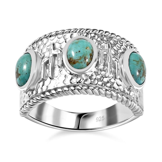 Sierra Nevada Türkis Ring 925 Silber rhodiniert (Größe 17.00) ca. 2,47 ct
