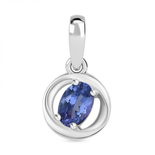 Tansanit Anhänger 925 Silber rhodiniert ca. 0,41 ct.