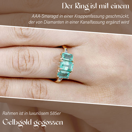 AAA Smaragd Ring, 585 Gold (Größe 20.00) ca. 2.32 ct