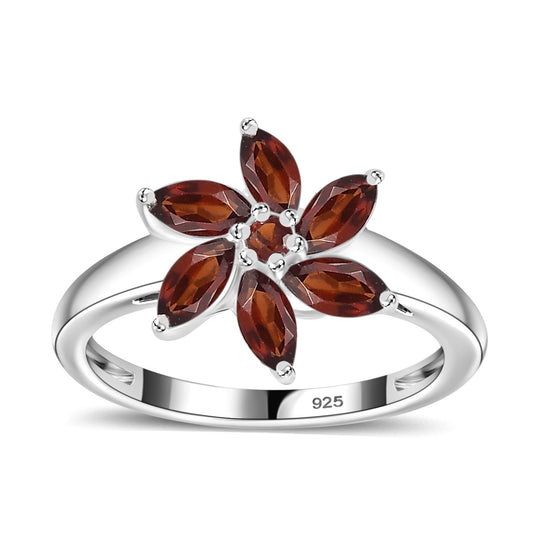 Roter Granat Ring 925 Silber ca. 1,16 ct