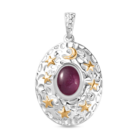 AA afrikanischer Rubin Anhänger, 925 Silber rhodiniert - 3,06 ct.