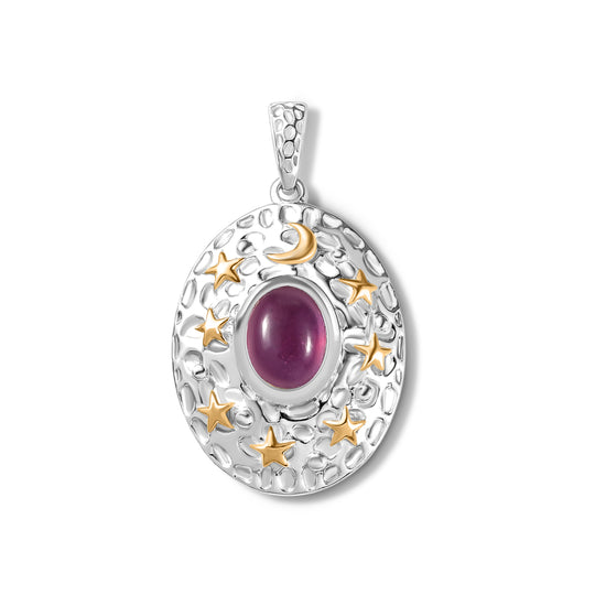 AA Afrikanischer Rubin (Fissure gefüllt) Anhänger 925 Silber rhodiniert ca. 2.20 ct