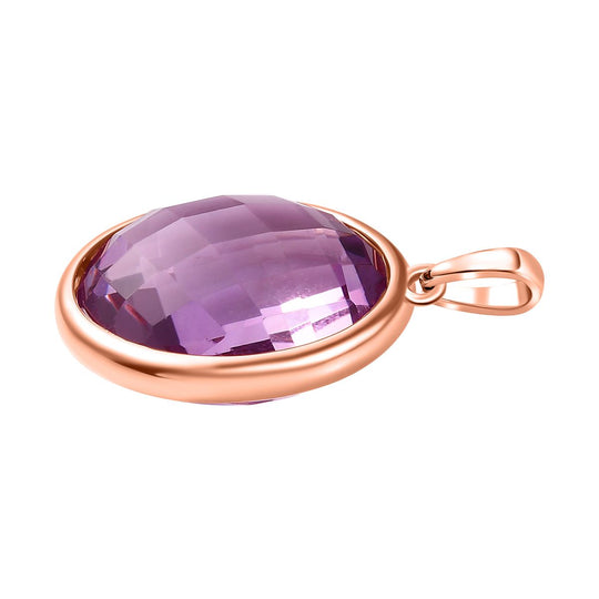 Rose De France Amethyst Anhänger 925 Silber 750 Roségold Vermeil ca. 28.37 ct