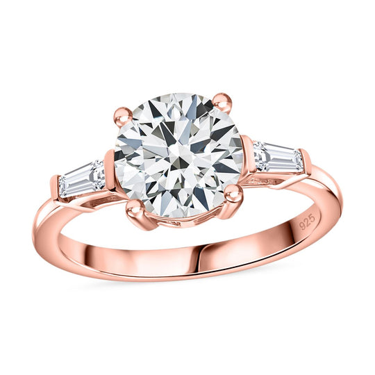 Moissanit Ring 925 Silber rhodiniert (Größe 20.00) ca. 1,88 ct