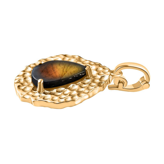 Labradorit Anhänger, Goldfarben ca. 2.93 ct