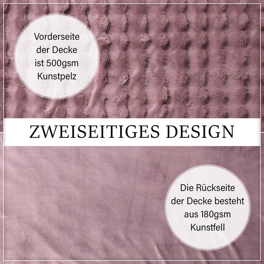 Serenity Night: Superweiche doppellagige Decke, luxuriöses Kunstfell mit Mikroplüschfutter, 750 GSM, 150 x 200 cm, Hellbraun