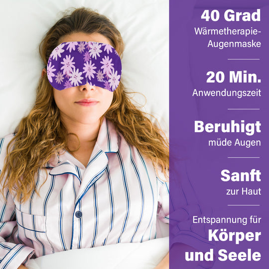Lavendel-Dampf-Augenmasken, 10er-Pack - Selbstwärmend, entspannend mit Lavendelduft, lindert Trockenheit und Augenringe. Größe 18 x 8 cm