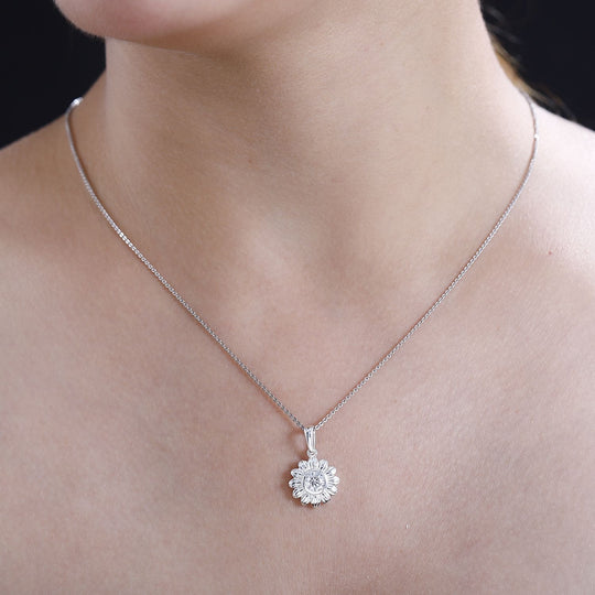 Weißer Zirkonia Anhänger 925 Silber