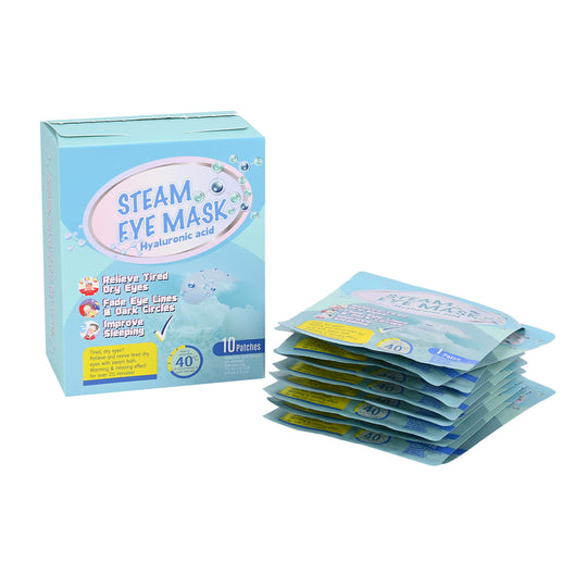 Lavendel-Dampf-Augenmasken, 10er-Pack - Selbstwärmend, entspannend mit Lavendelduft, lindert Trockenheit und Augenringe. Größe 18 x 8 cm