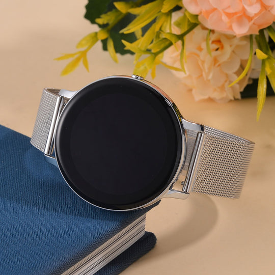 Eleganz Mesh HiWatch Plus, Silber und Gold, Smartwatch mit Dual-Modus Bluetooth, 1,28 IPS Display und Wassergeschütztes Design