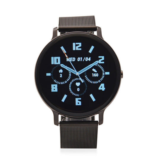 Eleganz Mesh HiWatch Plus, Silber und Gold, Smartwatch mit Dual-Modus Bluetooth, 1,28 IPS Display und Wassergeschütztes Design
